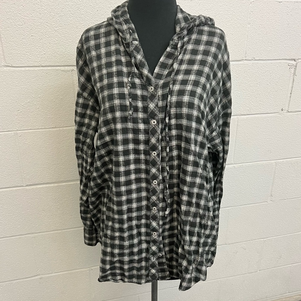 Aerie hooded flannel